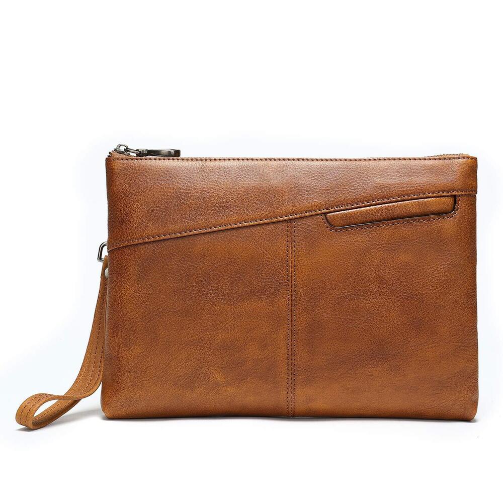 6279 Leather Clutch Bag Man Purse Handbag 12 inches Large Hand Bag Big
